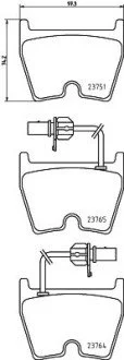 Гальмівні колодки, дискове гальмо (набір) HELLA 8DB355009191
