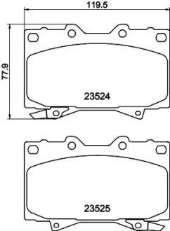 Тормозные колодки перед. Land Cruiser/Lexus LX 470 98-08 PAGID HELLA 8DB355009-371
