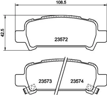 Гальмівні колодки, дискове гальмо (набір) HELLA 8DB355009401