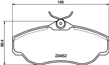 Гальмівні колодки, дискове гальмо (набір) HELLA 8DB355009531