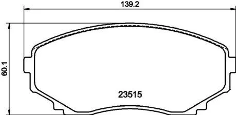 Гальмівні колодки, дискове гальмо (набір) HELLA 8DB355009641