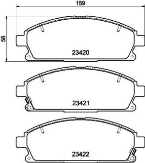 Колодки тормозные передние Nissan X-Trail 01-13/Pathfinder 97-04 (sumitomo) (159x55,9x16) PAGID HELLA 8DB355009-661