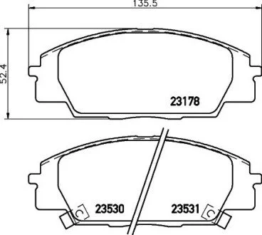Гальмівні колодки Перед. Civic VII/VIII 01- 2.0 HELLA 8DB355009-731 (фото 1)