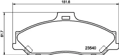 Гальмівні колодки, дискове гальмо (набір) HELLA 8DB355009751