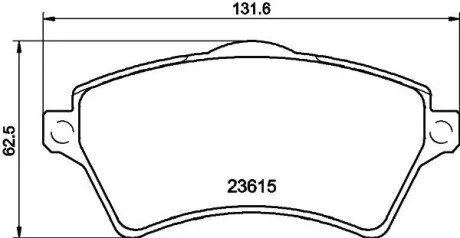 Гальмівні колодки, дискове гальмо (набір) HELLA 8DB355009761