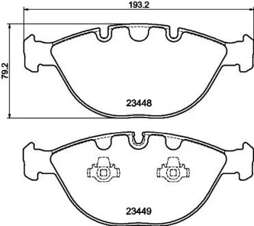 Тормозные колодки перед. BMW X5(E53) 02-06 (ATE) (193,2x79,2x20,8) PAGID HELLA 8DB355009-921