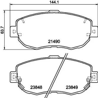 Гальмівні колодки, дискове гальмо (набір) HELLA 8DB355010151