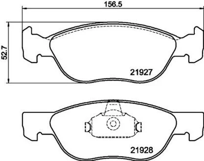Гальмівні колодки, дискове гальмо (набір) HELLA 8DB355010181