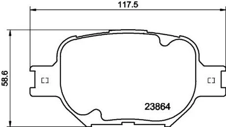 Гальмівні колодки, дискове гальмо (набір) HELLA 8DB355010201