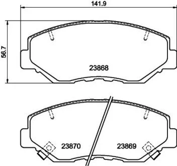 Гальмівні колодки перед. Accord/CRV 2.0-2.4 01-08 PAGID HELLA 8DB355010-231
