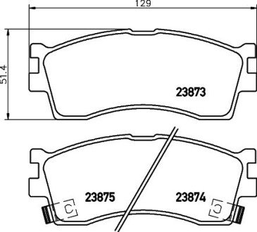 Гальмівні колодки, дискове гальмо (набір) HELLA 8DB355010251