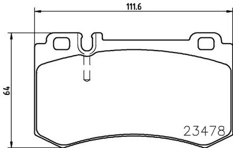 Гальмівні колодки, дискове гальмо (набір) HELLA 8DB355010291