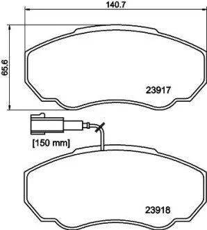 Тормозные колодки перед. Ducato/Jumper/Boxer 02-06 (1.4t) PAGID HELLA 8DB355010-391