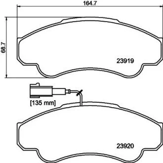 Гальмівні колодки, дискове гальмо (набір) HELLA 8DB355010401