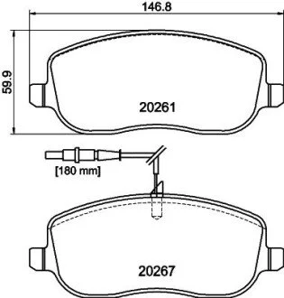 Тормозные колодки перед. Jumpy/Scudo/Expert 00- (Lucas) HELLA 8DB355010-501