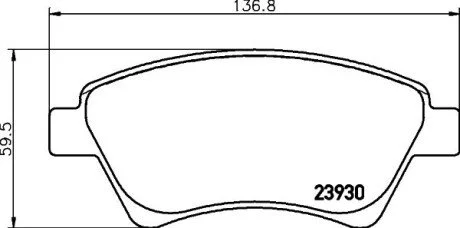 Гальмівні колодки перед. Kangoo (4x4) 01- HELLA 8DB 355 010-541