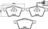 Гальмівні колодки дискові перед. Ford Galaxy/Seat Alhambra/VW Sharan, (1.8-2.8), 95-10 HELLA 8DB355010-631 (фото 1)