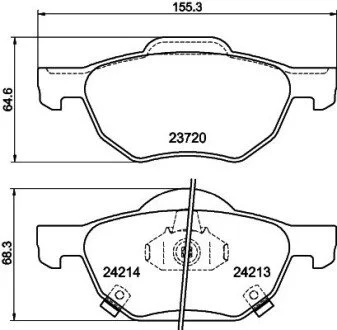 Гальмівні колодки перед Honda Accord VIII 2.0-2.4 03> HELLA 8DB355010-831