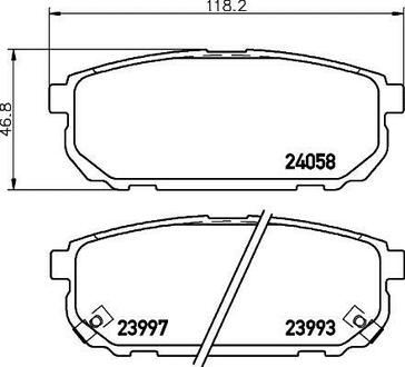 Колодки гальмівні задні Kia Sorento 02- (sumitomo) HELLA 8DB355010-871