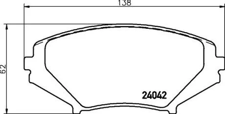 Гальмівні колодки, дискове гальмо (набір) HELLA 8DB355010881