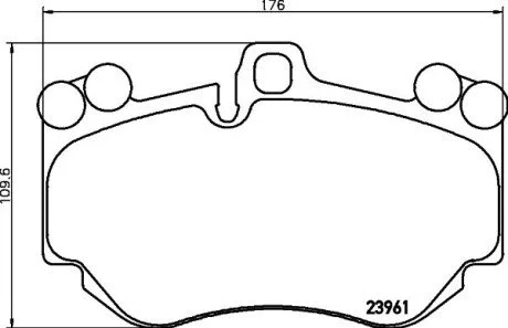 Гальмівні колодки, дискове гальмо (набір) HELLA 8DB355011011