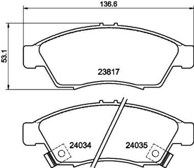 Тормозные колодки перед. Liana 02- PAGID HELLA 8DB355011-081