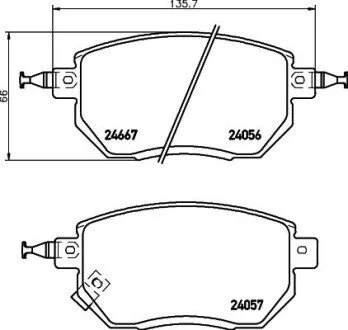 Гальмівні колодки, дискове гальмо (набір) HELLA 8DB355011101