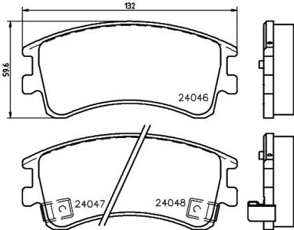 Гальмівні колодки перед. Mazda 6 02- HELLA 8DB 355 011-141