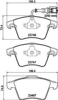 Тормозные колодки перед. T5 03- (R16) PAGID HELLA 8DB355011-171