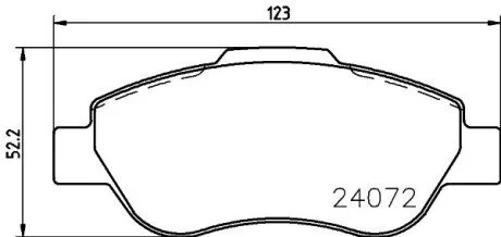Гальмівні колодки, дискове гальмо (набір) HELLA 8DB355011241