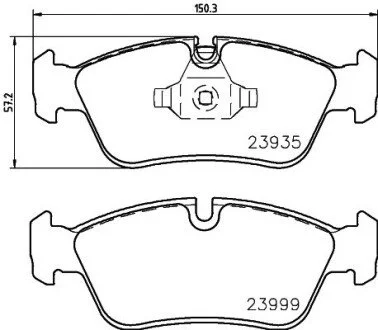 Тормозные колодки перед. BMW 3(E90)/1(E81) 04-13 (ATE) (149,5x57,5x17,8) PAGID HELLA 8DB355011-281 (фото 1)