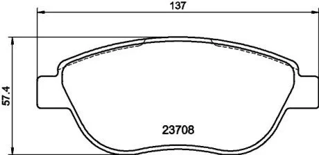 Тормозные колодки перед. Berlingo/Partner 01-/Doblo 03- (136,8x57,6x19,3) PAGID HELLA 8DB355011-331