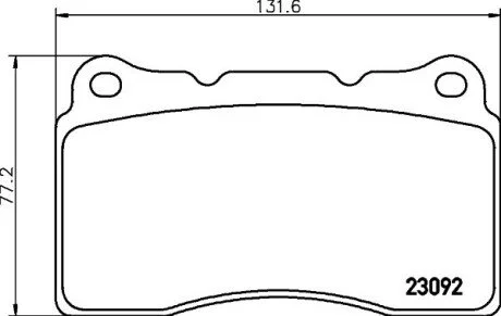 Гальмівні колодки, дискове гальмо (набір) HELLA 8DB355011431