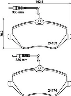 Гальмівні колодки, дискове гальмо (набір) HELLA 8DB355011491
