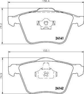 Гальмiвнi колодки дискові перед. Volvo XC 90 02- HELLA 8DB 355 011-721