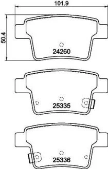 Тормозные колодки зад. Ford Mondeo 00-07 (bosch) PAGID HELLA 8DB355012-171