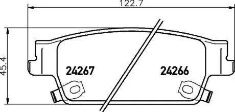 Гальмівні колодки, дискове гальмо (набір) HELLA 8DB355012231