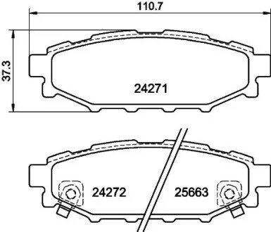 Тормозные колодки зад. Subaru Forester/Legacy IV 03- PAGID HELLA 8DB355012-261