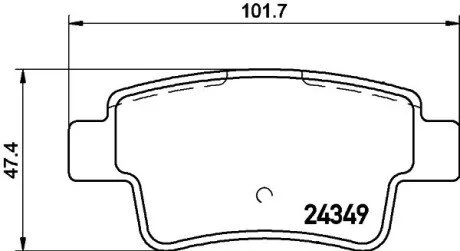 Гальмівні колодки, дискове гальмо (набір) HELLA 8DB355012391