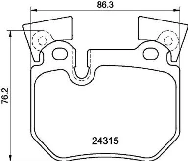 Гальмівні колодки, дискове гальмо (набір) HELLA 8DB355012551