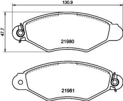 Тормозные колодки перед. Kangoo 97-08 (Bosch) PAGID HELLA 8DB355012-711