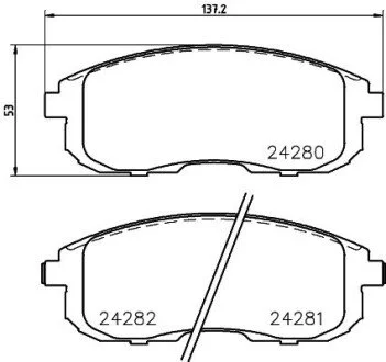 Гальмівні колодки, дискове гальмо (набір) HELLA 8DB355012901