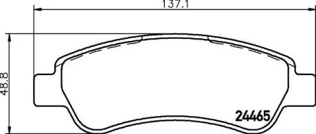 Гальмівні колодки, дискове гальмо (набір) HELLA 8DB355012911