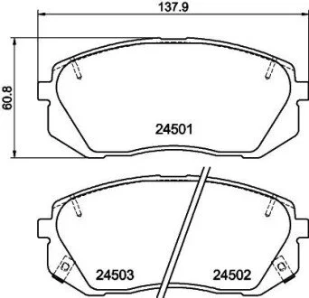 Гальмівні колодки перед. Kia Carens 07-/Sportage 04- (mando) PAGID HELLA 8DB355012-961