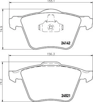 Тормозные колодки перед. Ford Mondeo 07-15/Volvo S80 06- (ATE) PAGID HELLA 8DB355013-001