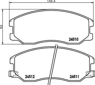 Гальмівні колодки, дискове гальмо (набір) HELLA 8DB355013121