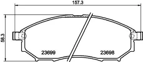 Тормозные колодки перед. Nissan Qashqai 07-13/Pathfinder 05- (sumitomo) PAGID HELLA 8DB355013-141