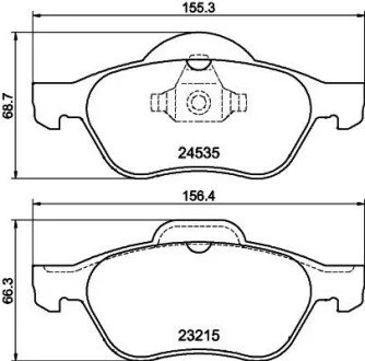 Гальмівні колодки, дискове гальмо (набір) HELLA 8DB355013271