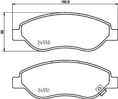 Гальмівні колодки, дискове гальмо (набір) HELLA 8DB355013401 (фото 1)