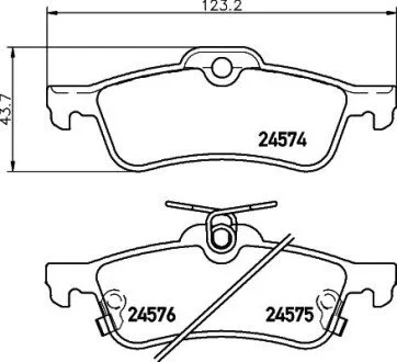 Гальмівні колодки, дискове гальмо (набір) HELLA 8DB355013461
